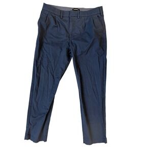 Express Pants‎ Mens 31x30 Athletic Slim Chino Navy Blue Stretch Casual Trousers